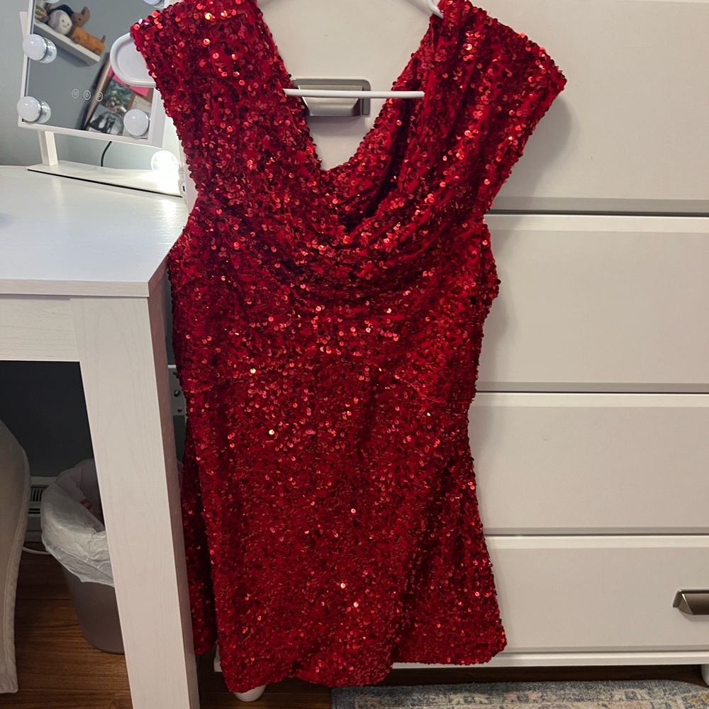 Love Riche Red Sequin Dress